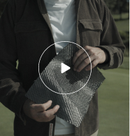 Olivier Widrig playing with a sheet of carbon fiber